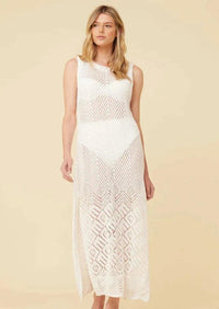 Surf Gypsy - White Crochet Maxi Dress - OutDazl