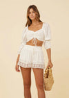 Surf Gypsy - White Eyelet Front Scrunched Top - OutDazl