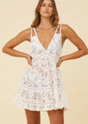 Surf Gypsy - White Lace Crochet Mix Cover Up Dress - OutDazl