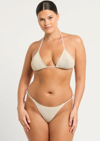 Ingrid Triangle Bikini Top in White Lurex