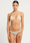 Ingrid Triangle Bikini Top in White Lurex