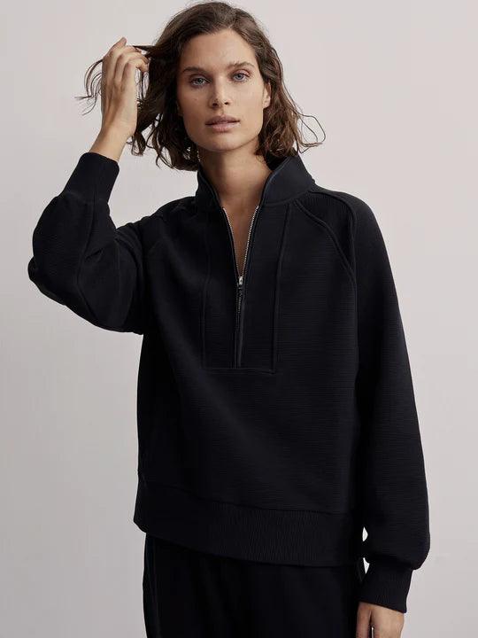 Varley - Cortina Half Zip Sweater in Black - OutDazl