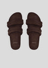 Varley - Giles Quilted Slides in French Roast - OutDazl
