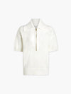 Varley - Teagan Boxy Knit Polo in Snow White - OutDazl