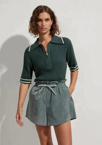 Varley - Tulair High Rise Shorts in Slate Green - OutDazl