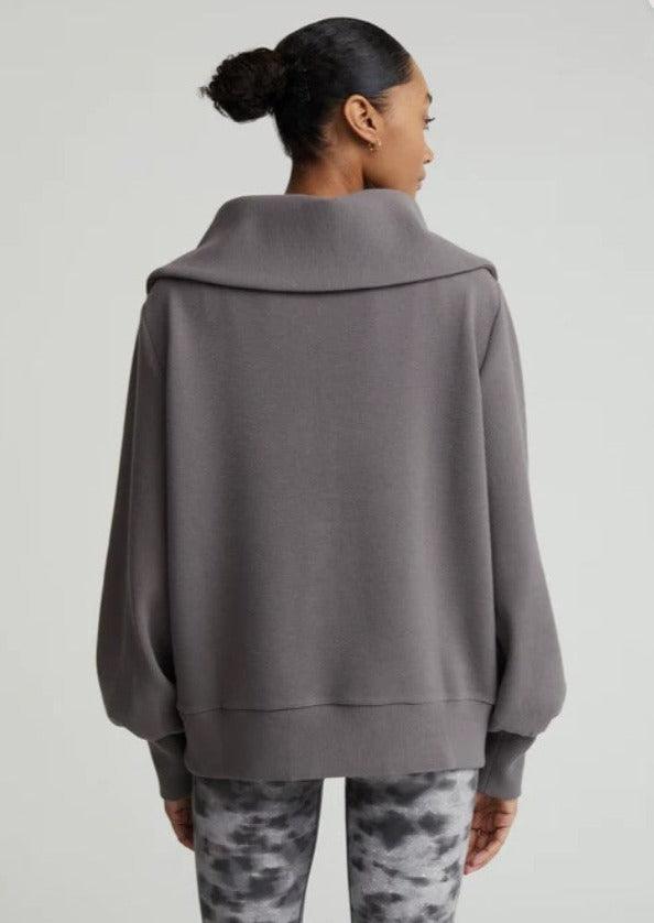 Vine Half Zip Sweater in Taupe Marl