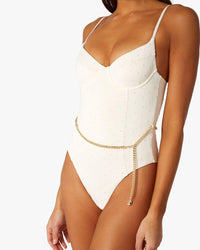 We Wore What - Danielle One Piece in Pearl - OutDazl