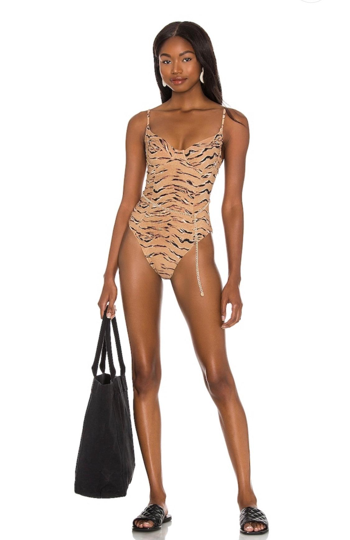 We Wore What - Danielle One Piece in Tan - OutDazl