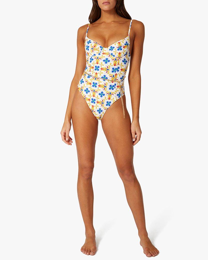 We Wore What - Danielle One Piece in Tile - OutDazl