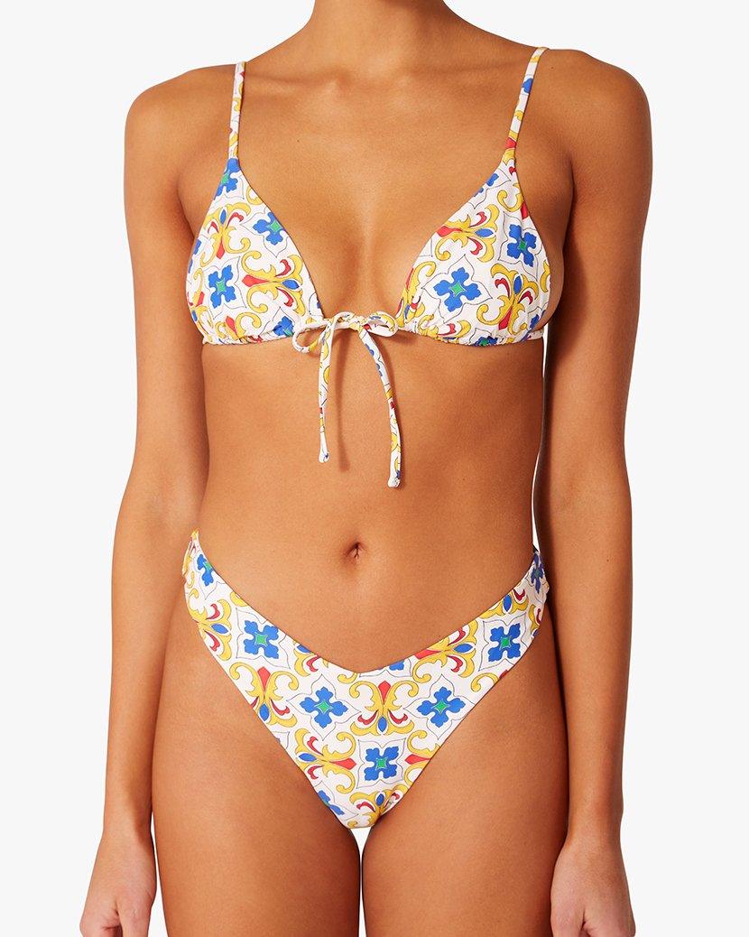 We Wore What - Delilah Bikini Bottom in Tile - OutDazl
