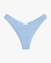 We Wore What - Delilah Pique Denim Texture Bikini Bottom in Light wash - OutDazl