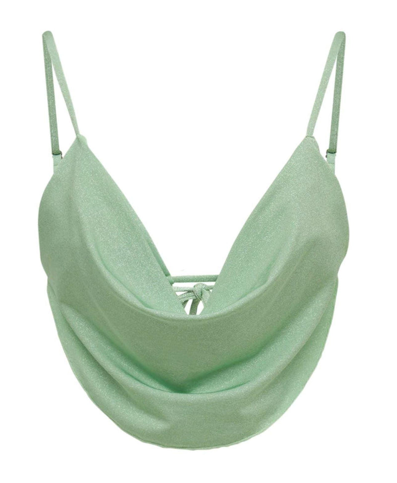 We Wore What - Mint Cowl Neck Bikini Top - OutDazl