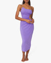 We Wore What - Purple Snake Chain Cutout Maxi Dress - OutDazl