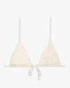 We Wore What - Triangle Bikini Top in Eyelet Pearl - OutDazl