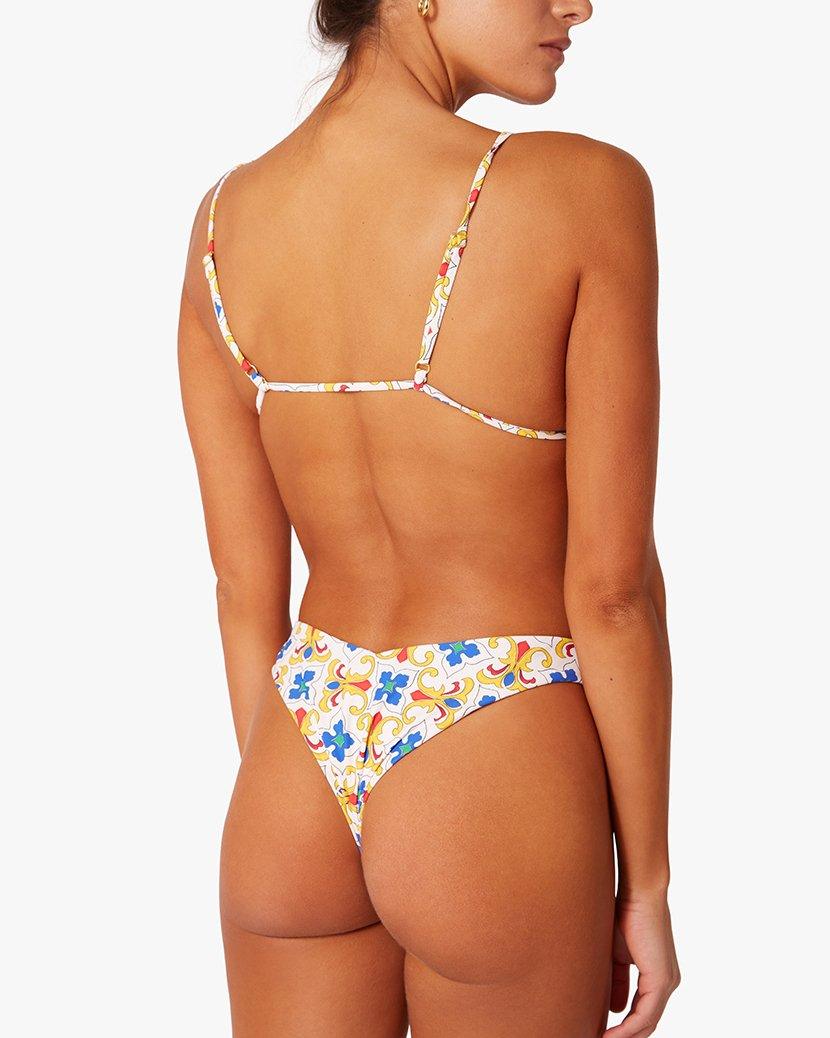 We Wore What - Triangle Bikini Top in Tile - OutDazl