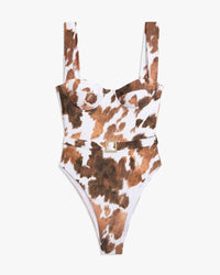We Wore What - VINTAGE DANIELLE COWHIDE ONE PIECE - OutDazl