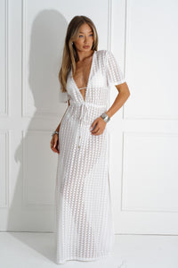 White Lace Maxi Kaftan Mykonos