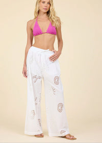 Ocean Eyelet Wide Leg Pant