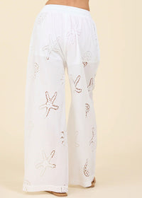 Ocean Eyelet Wide Leg Pant
