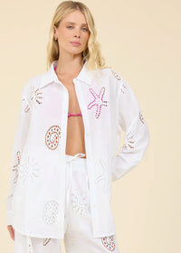 Ocean Eyelet Button Down-Surf Gypsy-OutDazl