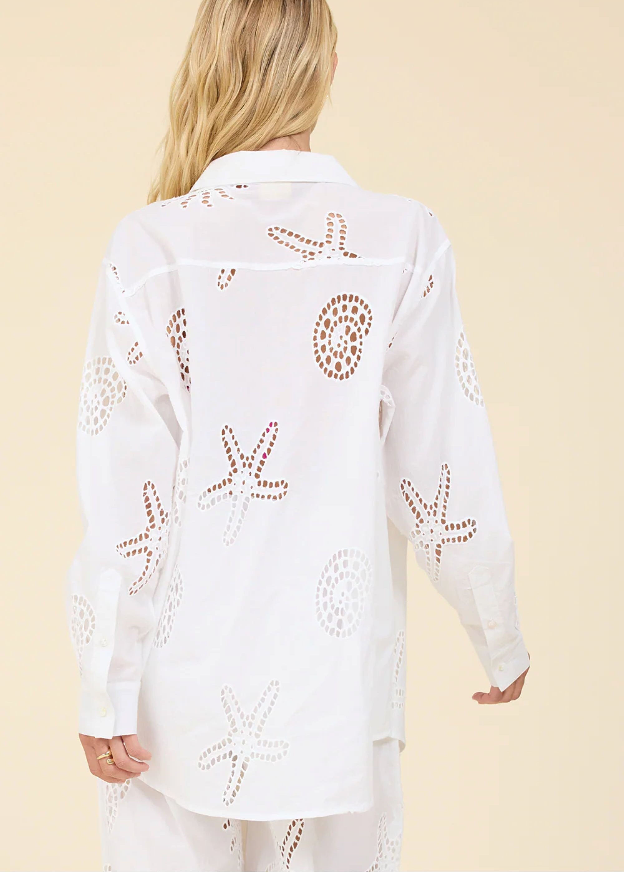 Ocean Eyelet Button Down-Surf Gypsy-OutDazl