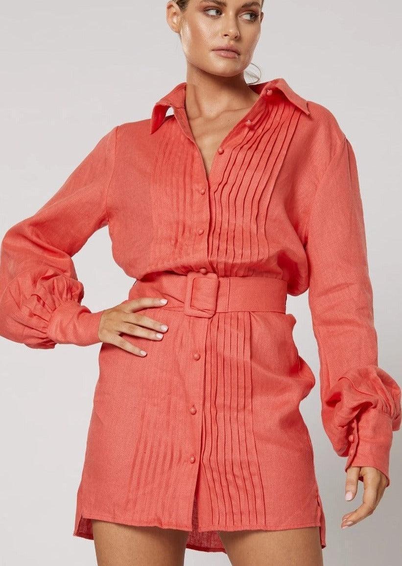 Winona - Cardinia Linen Shirt Dress - OutDazl